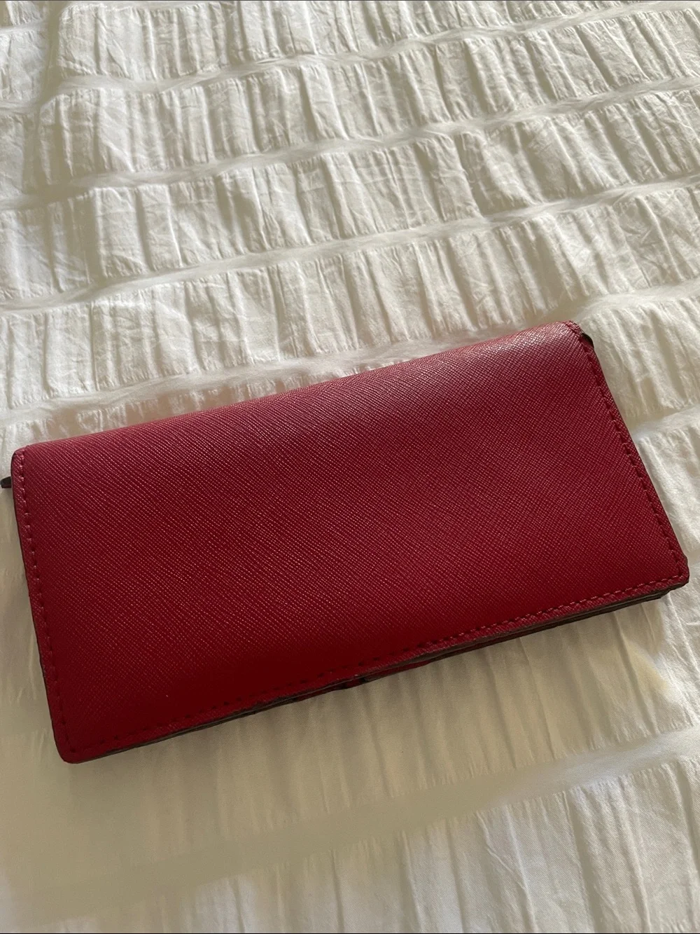 Michael Kors Red Saffiano Key & Card Holder with Gold Logo